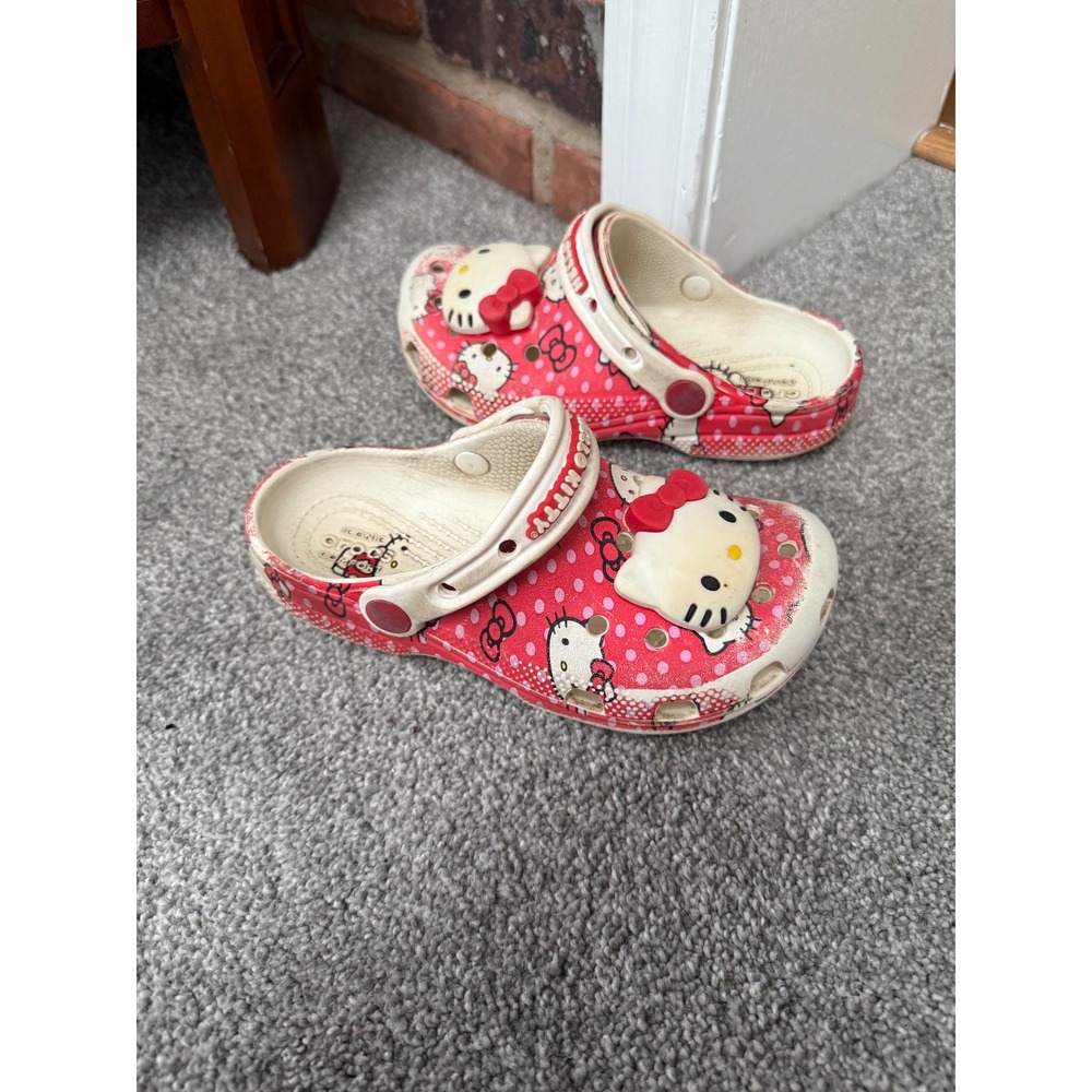 Crocs Hello Kitty Kids Children's C 13 Clog Red White